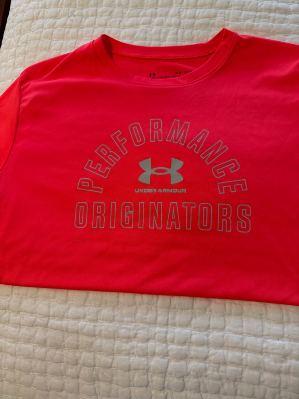 Boys Under Armour Performance Originators Tee - Bright Coral